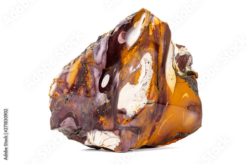 Photos Macro stone mineral Mookaite Jasper on a white background