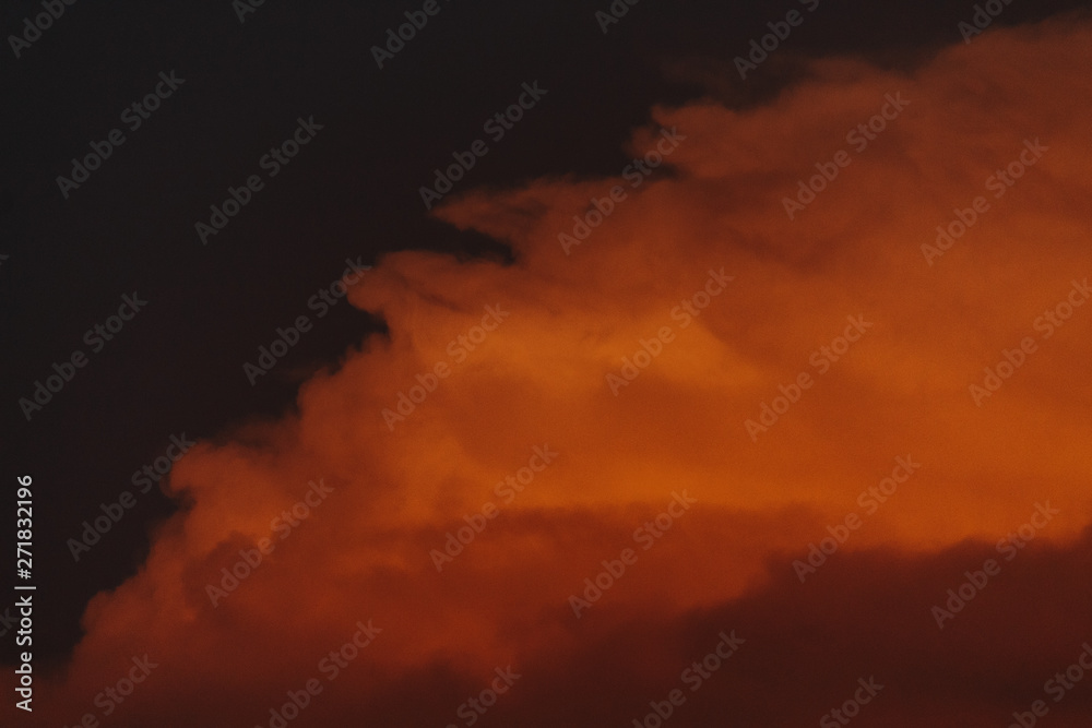 View of the cloud becoming orange during sunset