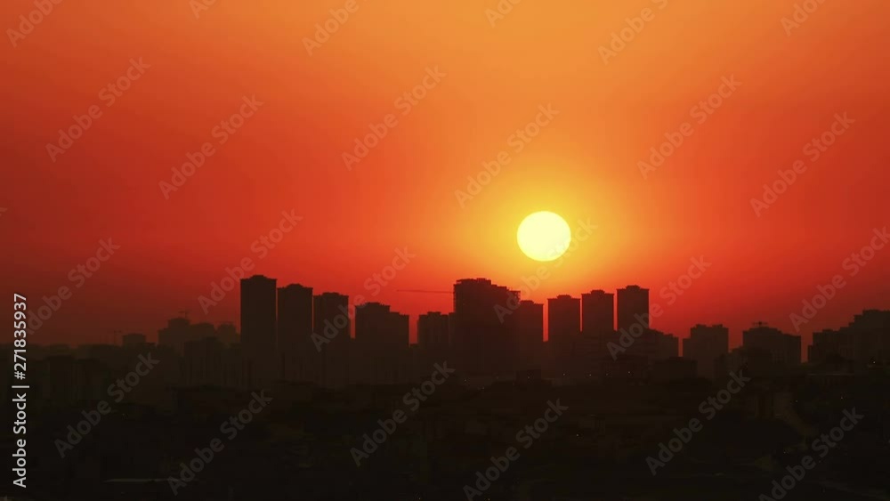 Timelapse beautiful colorful sunset on the cloudy sky over city, Turkey, Istanbul Timelapse beautiful colorful sunset on the cloudy sky over city, Turkey, Istanbul