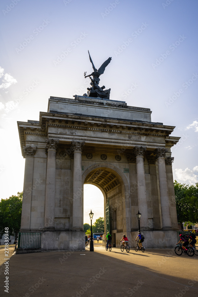 Wellington arch memorial to Duke in London, England, UK