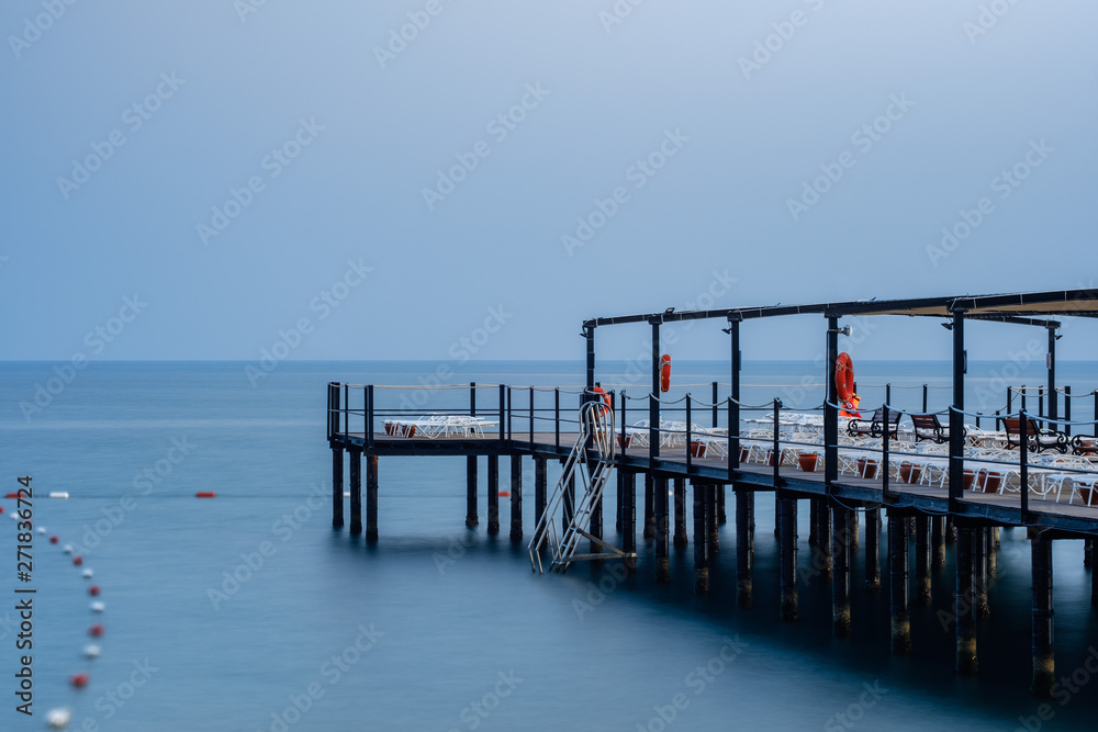 View of the Mediterranean Sea and the pier