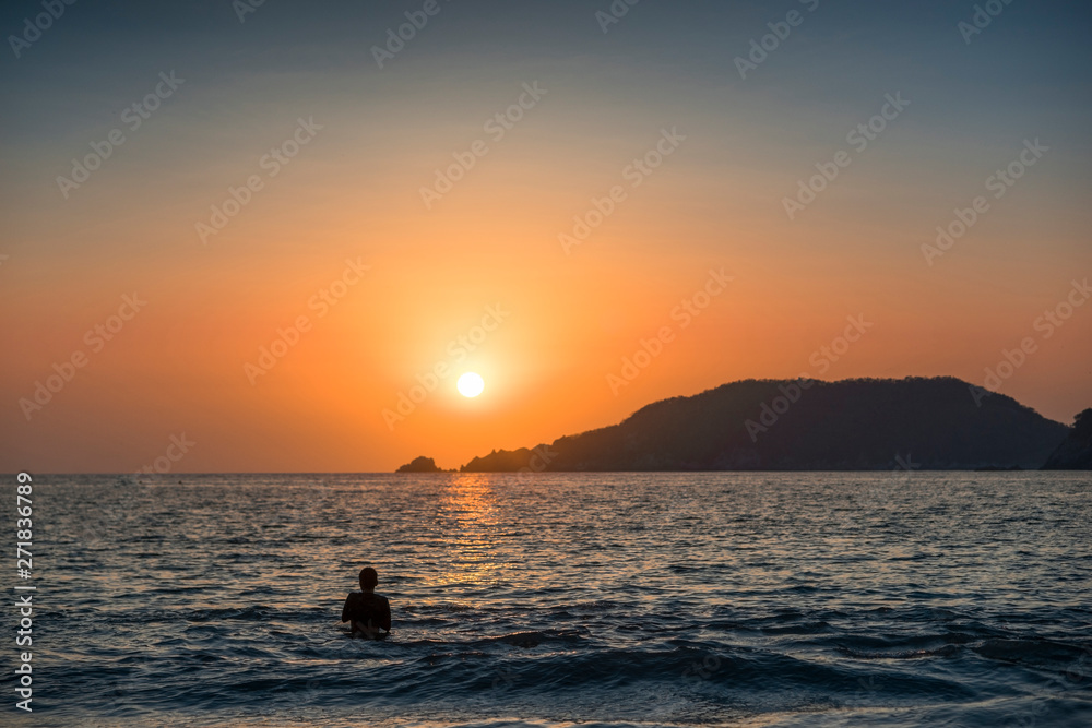 sunset over the sea