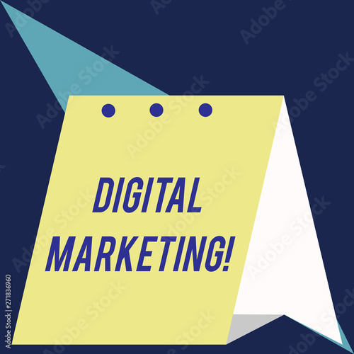 Writing note showing Digital Marketing. Business concept for Search Engine Optimazation Pay Per Click Ad Internet Modern fresh and simple design of calendar using folded paper material photo