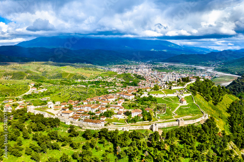 Aerial view of Berat Castle in Albania