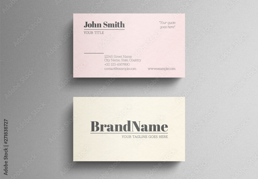 Simple Typographic Business Card Layout Stock Template | Adobe Stock