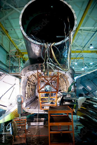 Mi-8 helicopter during maintencance and repair photo