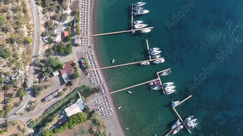 Top view on the bay of Chiftlik town, Turkey photo