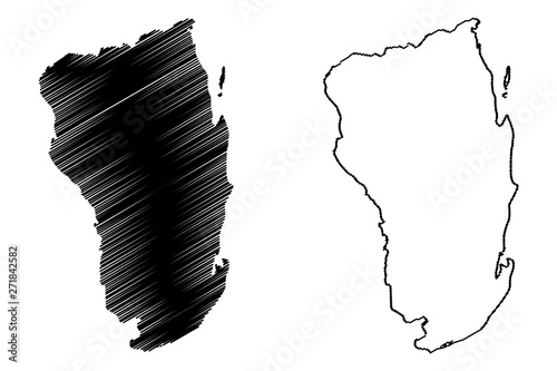 Inhambane Province (Provinces of Mozambique, Republic of Mozambique) map vector illustration, scribble sketch Inhambane map.... photo