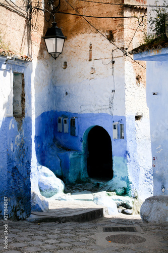 Old blue painted street in Chefchaouen - Morocco  © Anouk