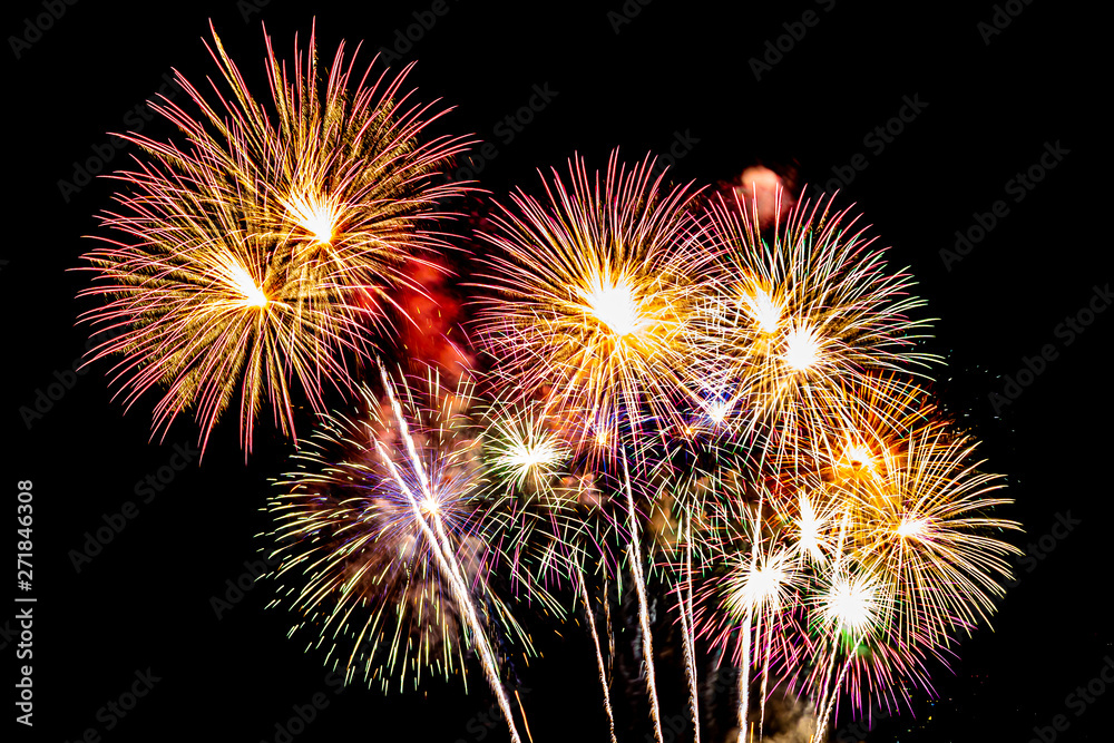 Firework display background for celebration anniversary Firework display background for celebration anniversary