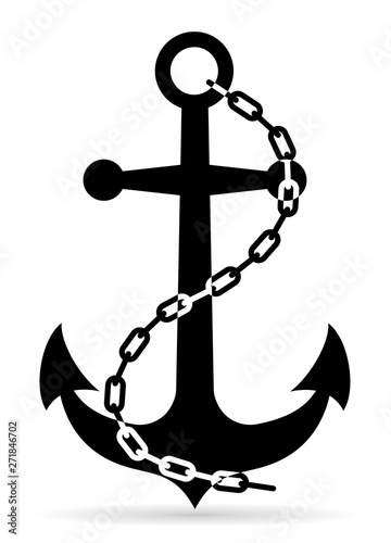sea ​​anchor equipment to hold the ship black outline silhouette stock vector illustration