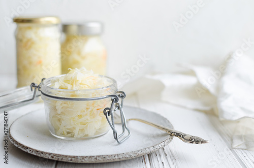 Принти на полотні Homemade sauerkraut fermented cabbage