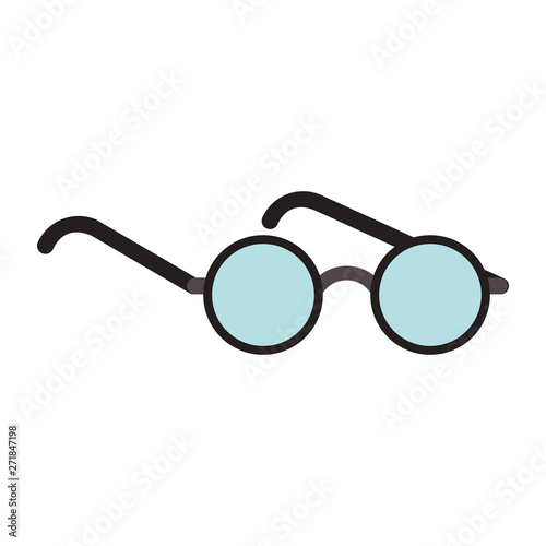 Glasses with round frame isolated