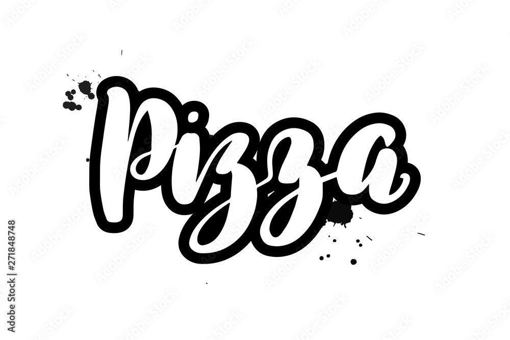 brush lettering pizza