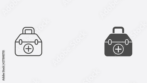 Medical bag vector icon sign symbol