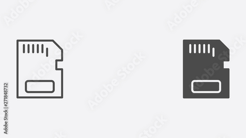 Memory card vector icon sign symbol