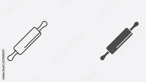 Rolling pin vector icon sign symbol