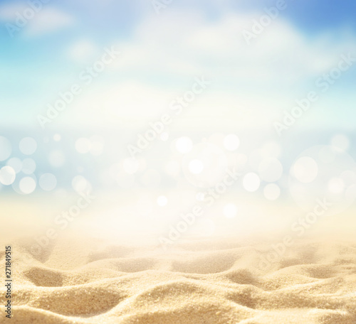 Summer beach background. Sand, sea and sky. © Belight