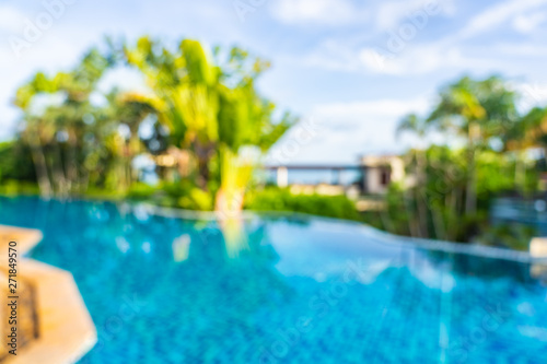 Abstract blur and defocus beautiful outdoor swimming pool in hotel resort