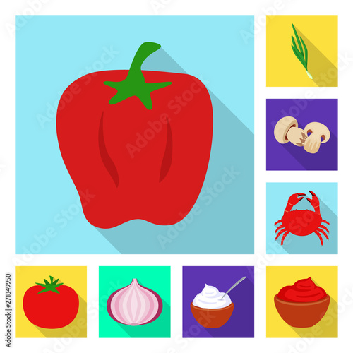 Isolated object of taste and product icon. Set of taste and cooking vector icon for stock.
