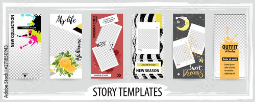 Trendy editable template for social networks story, vector illustration.