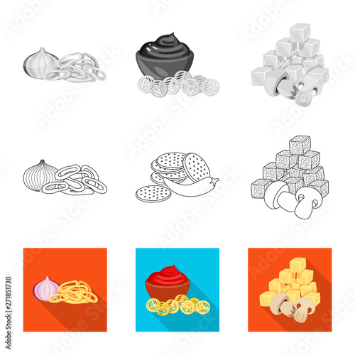 Vector design of taste and seasonin logo. Collection of taste and organic   stock vector illustration.