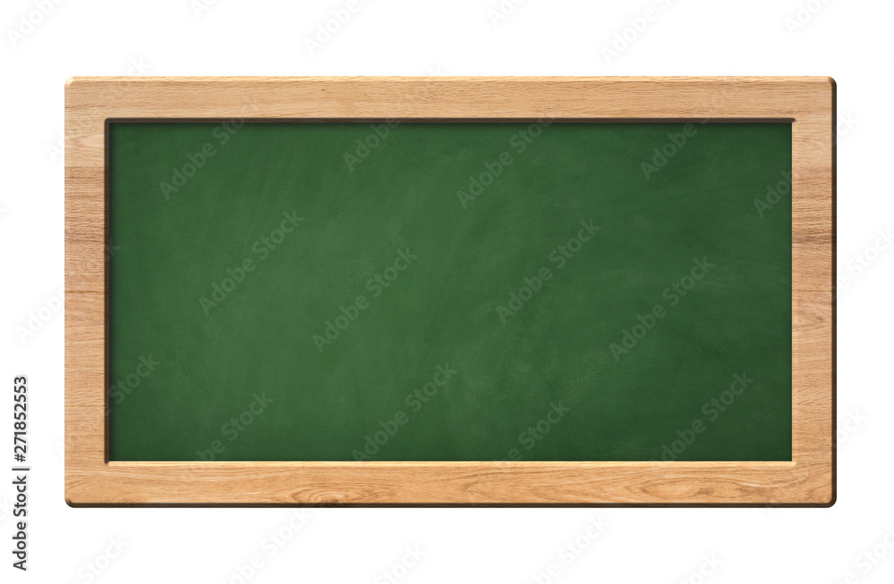 Old green blackboard with bright wooden frame Old green blackboard with bright wooden frame