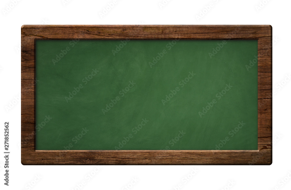 Old green blackboard with dark wooden frame Old green blackboard with dark wooden frame
