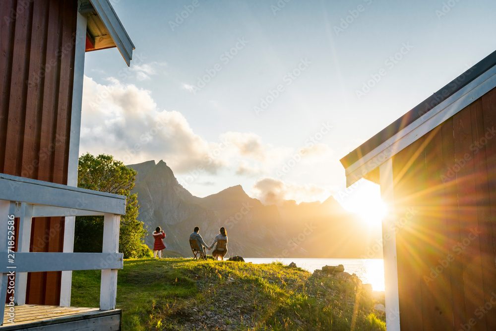 Couple in love photographed by girl in Lofoten