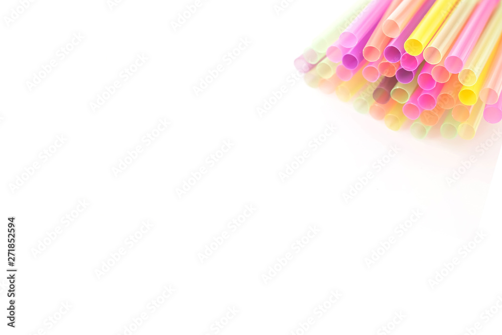 Drinking straws colorful isolated on white background. Free space for festive design or text. Drinking straws colorful isolated on white background. Free space for festive design or text.