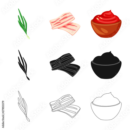 Isolated object of taste and product symbol. Set of taste and cooking stock vector illustration.