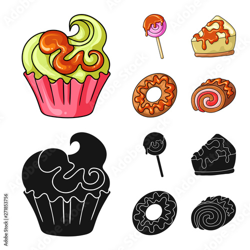 Vector illustration of confectionery and culinary logo. Collection of confectionery and product vector icon for stock.