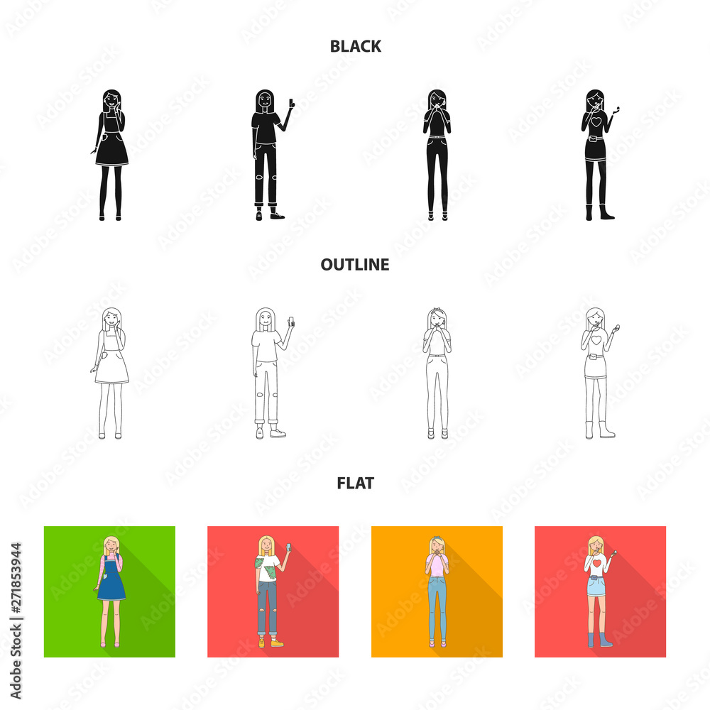 Vector design of posture and mood sign. Collection of posture and female stock symbol for web. Vector design of posture and mood sign. Collection of posture and female stock symbol for web.