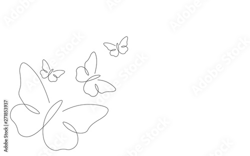 Summer background with butterfly vector illustration