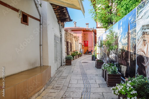 The streets of the old town of Kaleici. Ancient district in the city of Antalya. © eleonimages