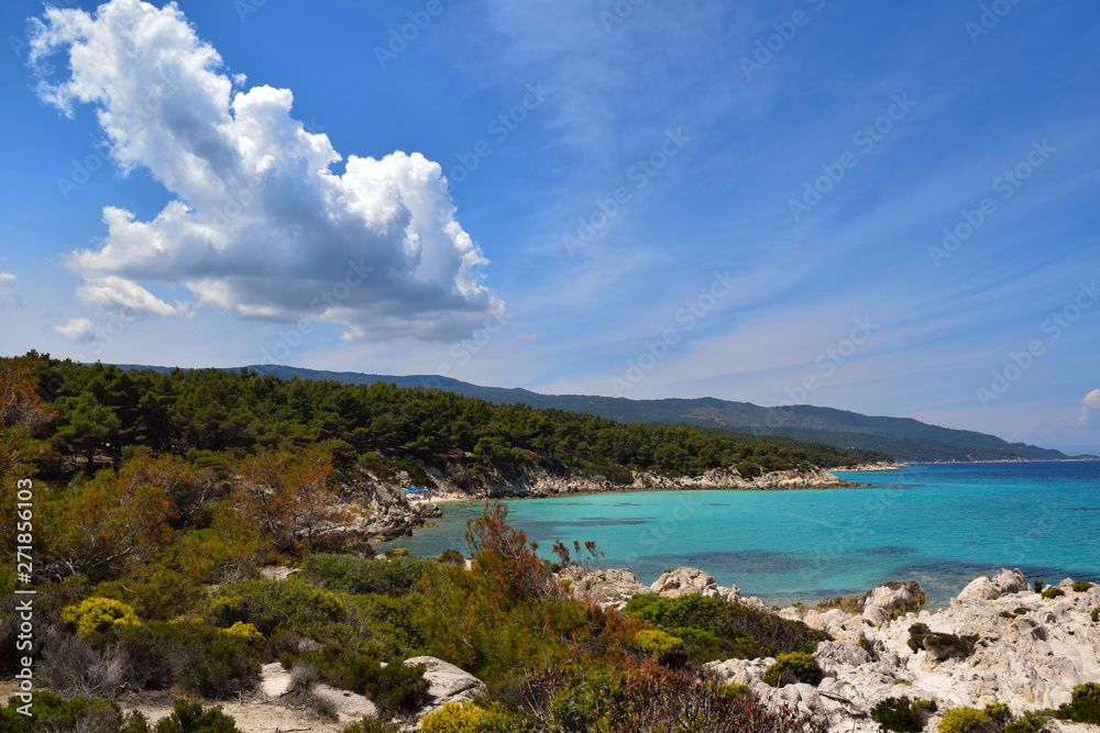Fototapeta premium Greece. Destination, enjoyment halkidiki Kavourotripes Beach.