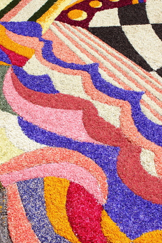 Multicolored floral carpet