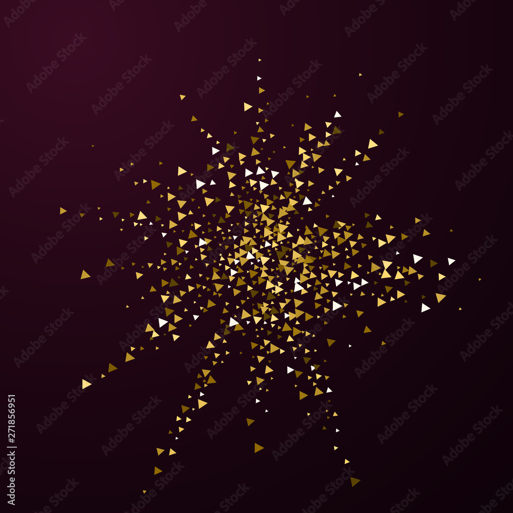 Gold triangles luxury sparkling confetti. Scattere Gold triangles luxury sparkling confetti. Scattere