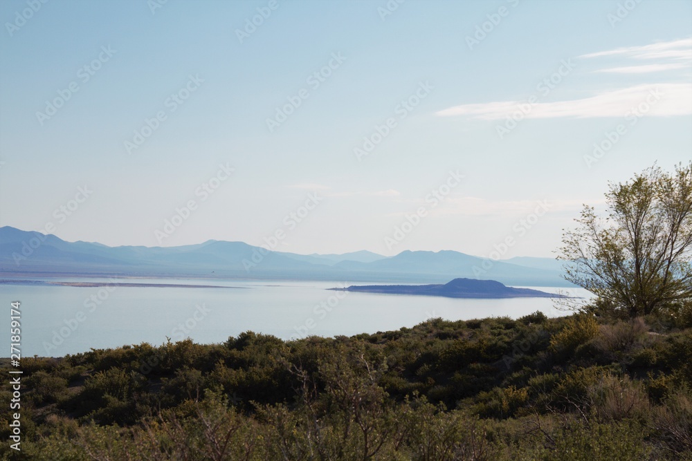 landscape with lake and mountains