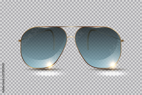 Fashionable sunglasses for relaxing on the beach in summer, isolated on transparent background, layout element for design. Vector illustration.