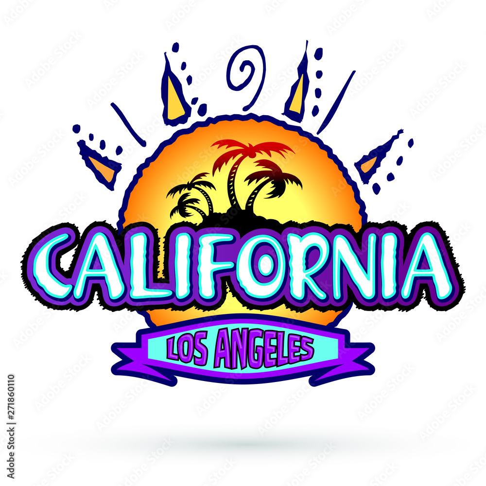 California Los Angeles, vector badge emblem design