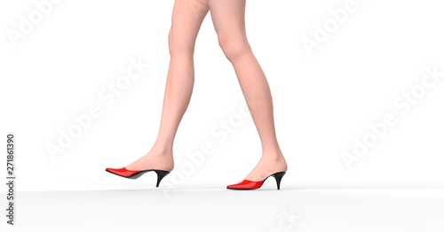 Woman Legs isolated on white 3D Rendering