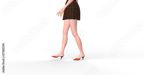 Woman Legs isolated on white 3D Rendering