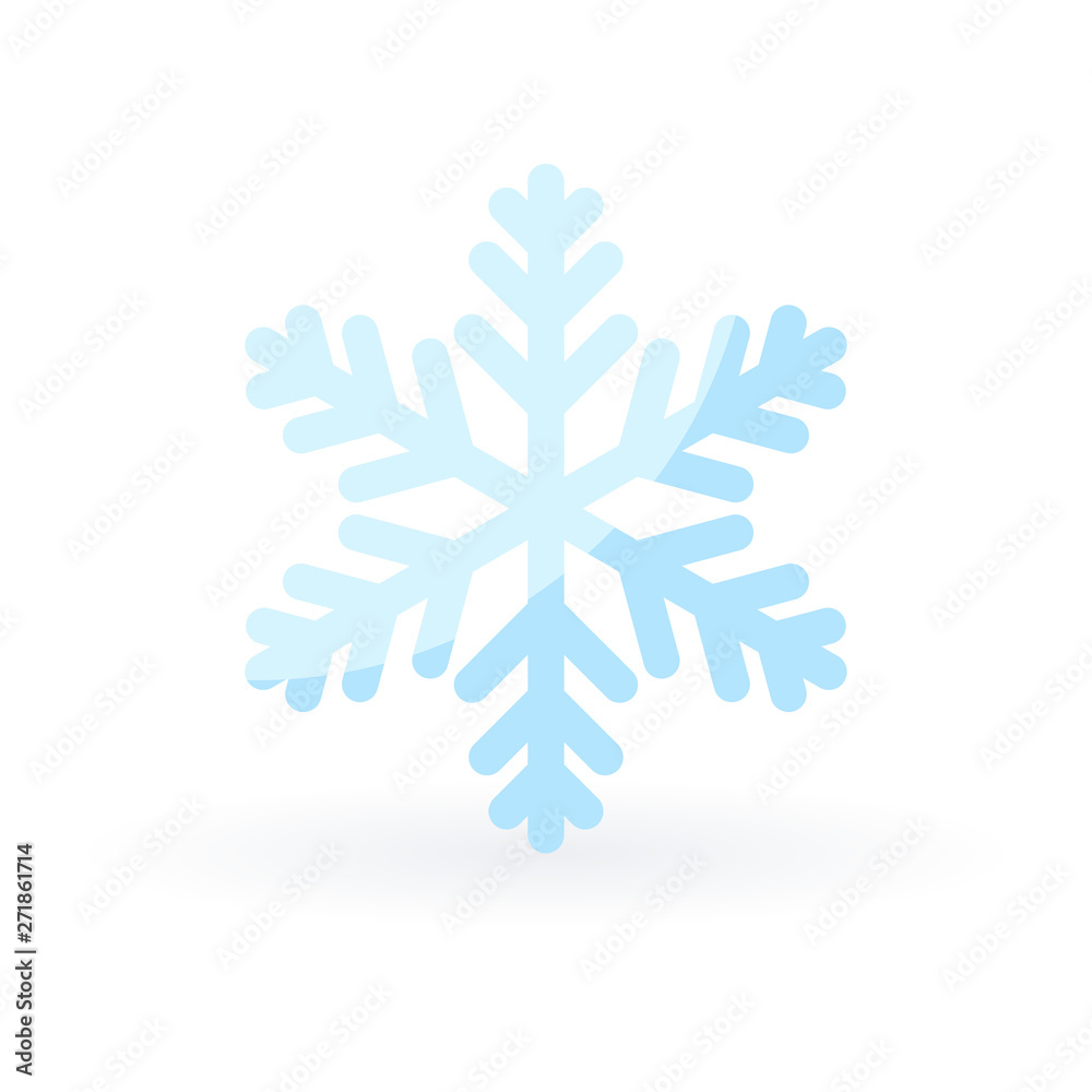 Simple vector icon of a snowflake in flat style Simple vector icon of a snowflake in flat style