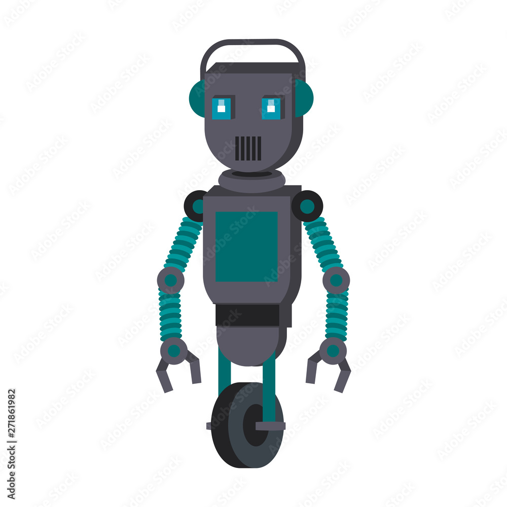 Fototapeta premium Robot funny character cartoon isolated