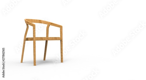 Chair isolated on White 3D Rendering