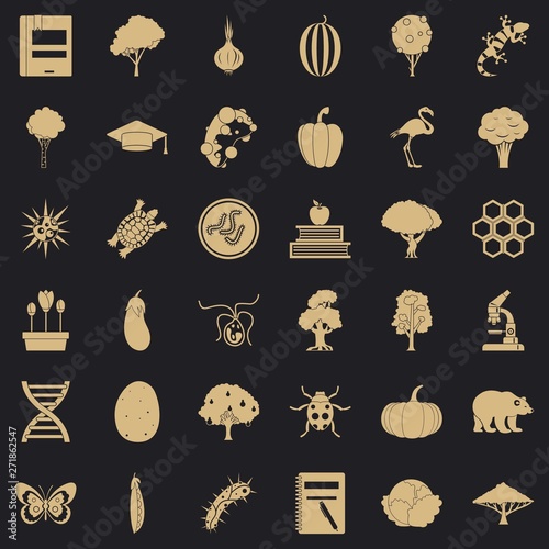 Faunistic icons set. Simple set of 36 faunistic vector icons for web for any design