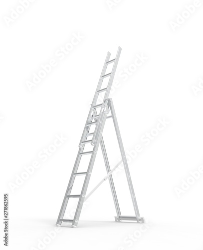 Metal Stairs isolated on white 3D Rendering