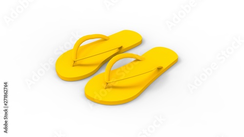 Summer slippers background 3D Rendering