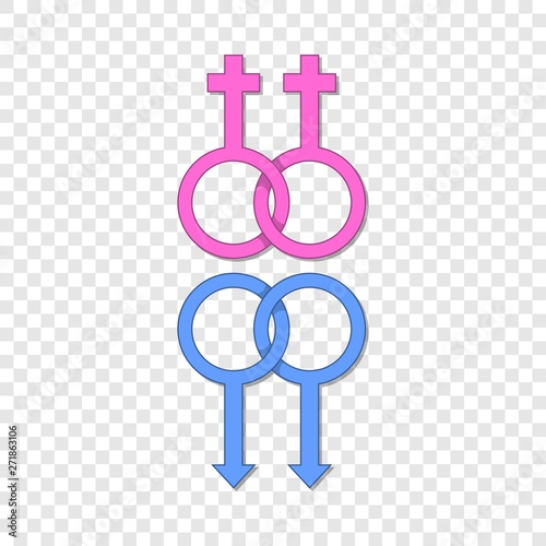 Lesbian and gay gender sign icon. Cartoon illustration of gender sign vector icon for web design